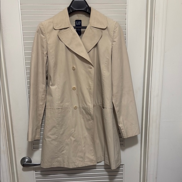 GAP Tan Trench Coat Tailored Fit Long Sleeves - Picture 1 of 11